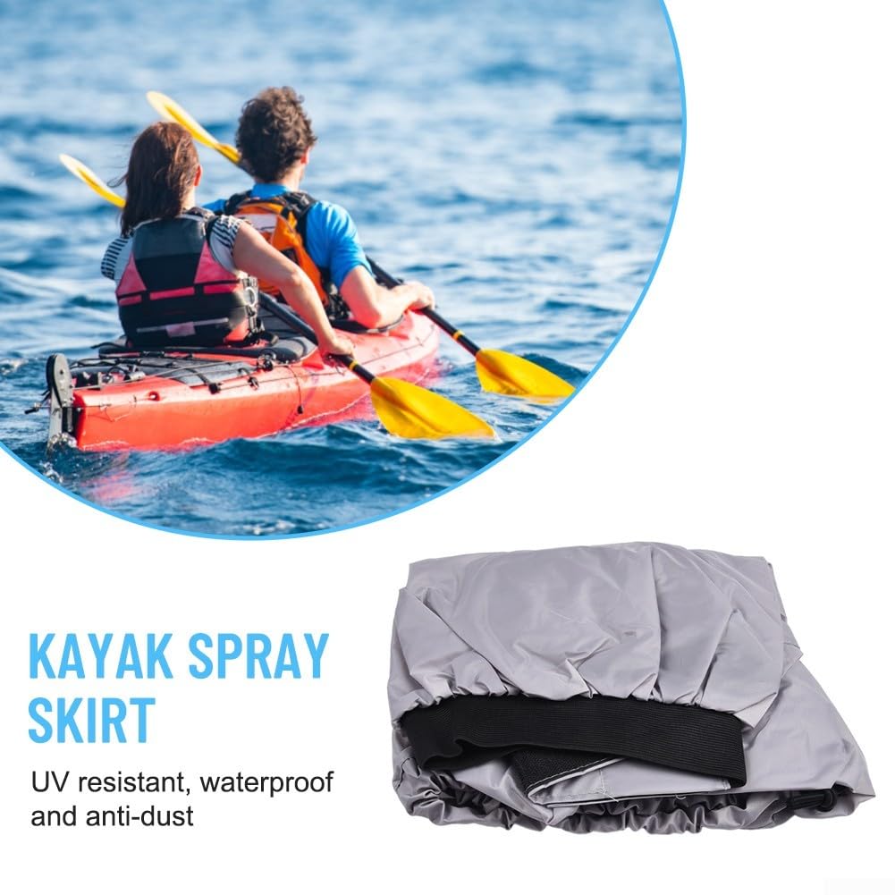 Copertura spray per kayak, regolabile, impermeabile, in nylon, per barca, canoa, surf, kayak, accessorio per kayak e sport acquatici (XL grigio)