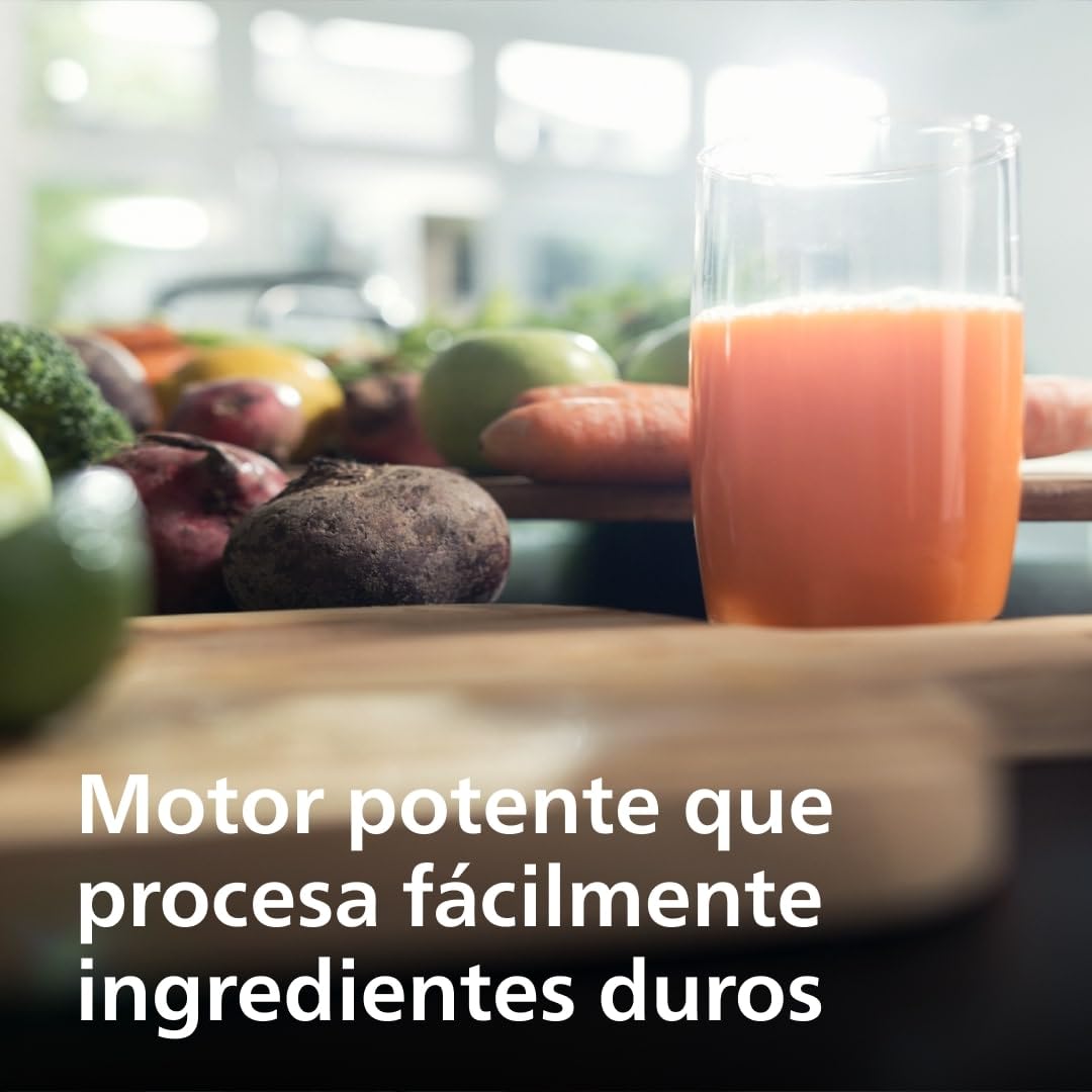 Philips Licuadora Viva Collection – 800W de potencia, Tecnología QuickClean, Tubo de entrada XL 75mm, Capacidad de 2L, Sistema antigoteo, Fácil de montar y limpiar (HR1856/70)