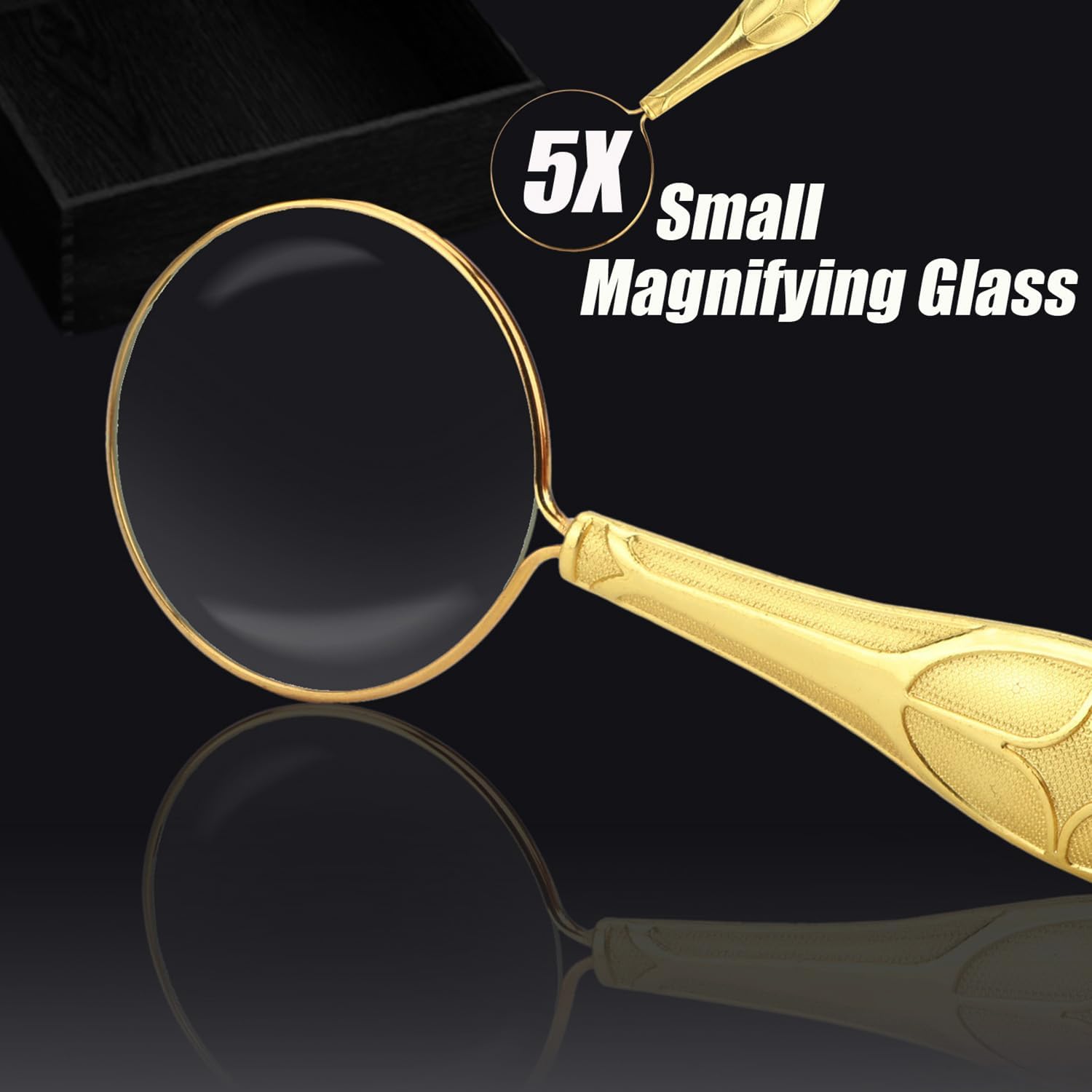 5X Pocket Magnifying Glass – Handheld Folding Magnifier For Reading, Hiking, Camping & Seniors – Compact Portable Design