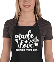 Saukore Funny Kitchen Apron for Women Men - Novelty Baking Apron with 2 Pockets, Hilarious Gift for Bakers Mom Dad Christmas Birthday