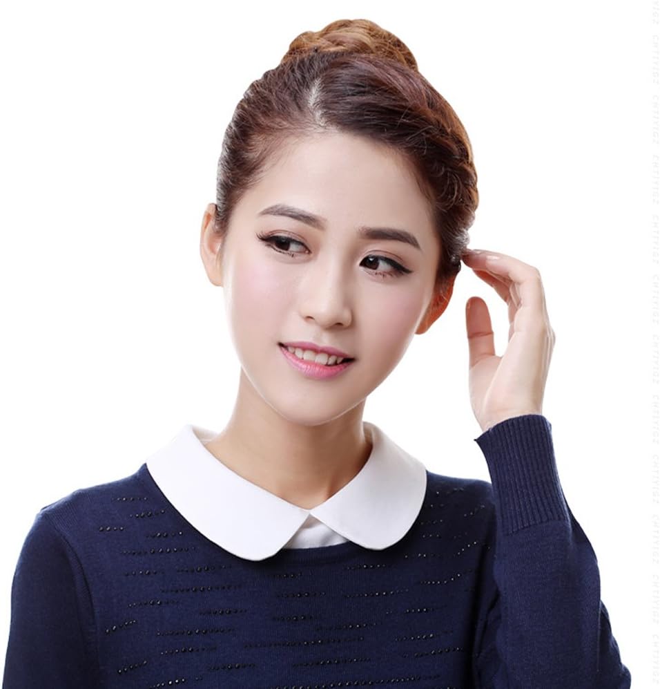 Lady Half-Shirt Blouse Detachable Lace chiffon Fake Collars Dicky Collar Faux Collar (06WHITE) - Image 4