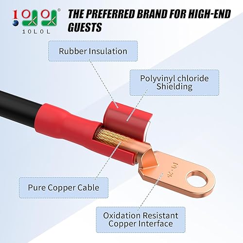 Miniatura 2 de 10L0L Cables de batería de carrito de golf de 36 voltios para carrito de golf Yamaha G2 G8 G9, kit de cableado de cable de batería con calibre 4, 5