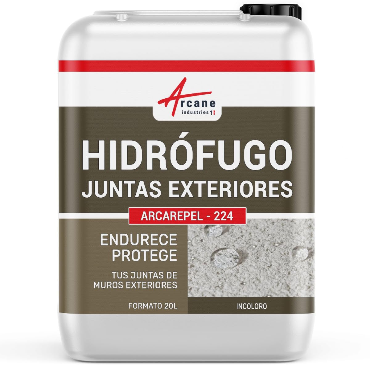 Junta Harinosa y Friable, Endurecedor - ARCAREPEL 20 L (hasta 100 m²) | Endurece las Juntas Harinosas, Hidrófugo, Protege del Hielo, Muros, Fachadas y Azulejos Porosos - Arcane Industries