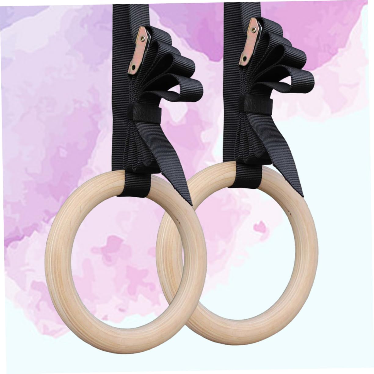 Garneck Gymnastic Rings Workout Rings Exercise Rings Fitness Ring Wooden