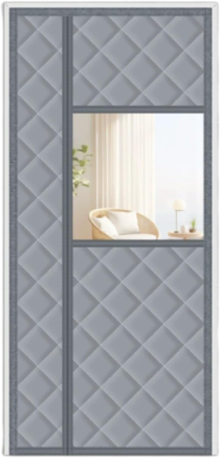 [Ambety] 防風高保温遮光板綿カーテン冬季家庭用綿暖簾エアコン防風扉用磁気吸熱自動閉鎖遮断冬季厚金取付簡易防音有り遮断防水防寒