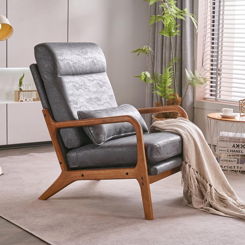 Miniatura 45 de Modern Accent Chairs for Living Room,Bronzing Cloth Comfy Reading Chair Leisure Armchairs with Pillow,Lounge Single Sofa Vanity Chair for Dark