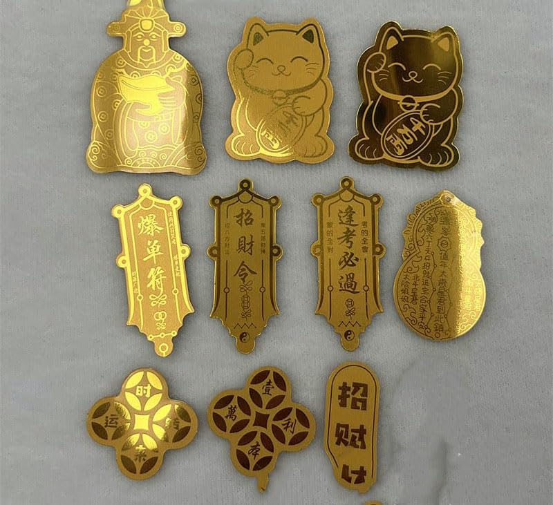 Lagnlnaoy 11 Pieces Lucky Charms Mobile Sticker for Feng Shui Wealth Enhancement Amulet Good Luck Charms Lucky Charms feng Shui Decor Good Luck Rhinestones Health feng Shui