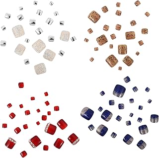 Outanaya 96 Peças De Remendo Para Unhas Pés Para Meninas Unhas Postiças Peças De Unhas Unhas Postiças Cobertura Completa Apliques Femininos Abdômen Destacável Unhas Postiças
