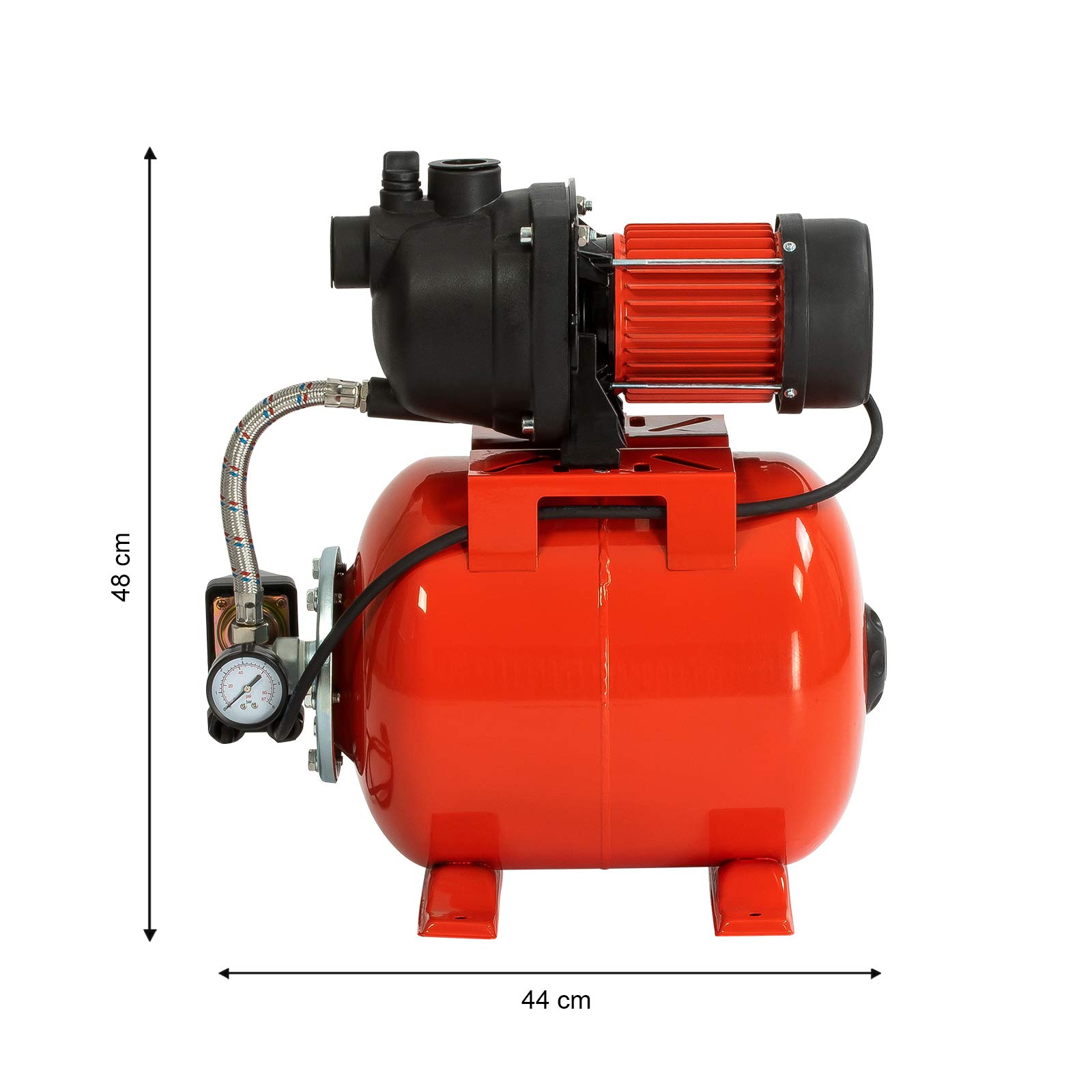 Grafner Hauswasserwerk 800 Watt (max. 5 bar, 20 Liter Kessel, Fördermenge 3500 Liter/Stunde, Start/Stop Automatik, Druckschalter, Manometer, Trockenlaufschutz) Hauswasserautomat Gartenpumpe
