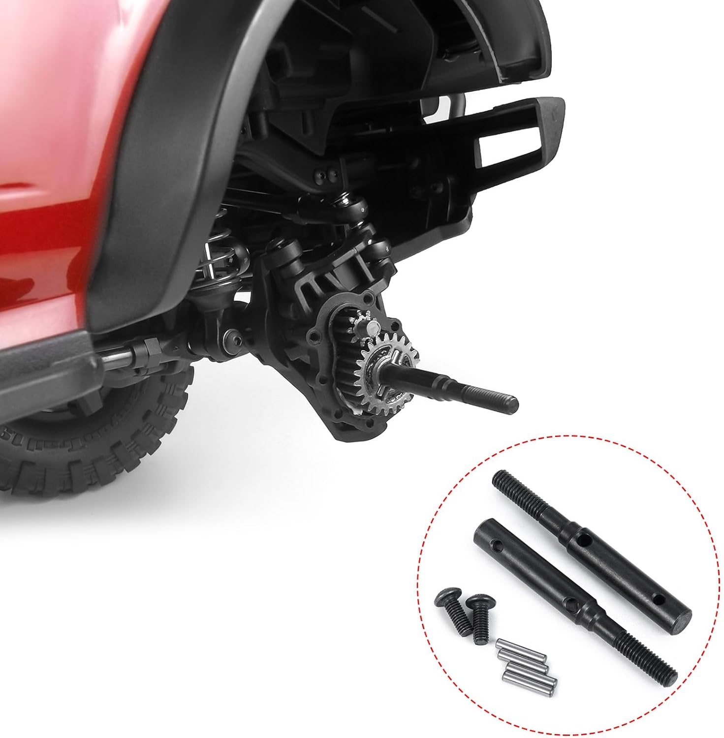 Stainless Steels Front Rear Portal Stub Axle Drive Shaft +10mm for 1/10 Scale Tra-xxas TRX-4 RC Crawler Car Upgrades