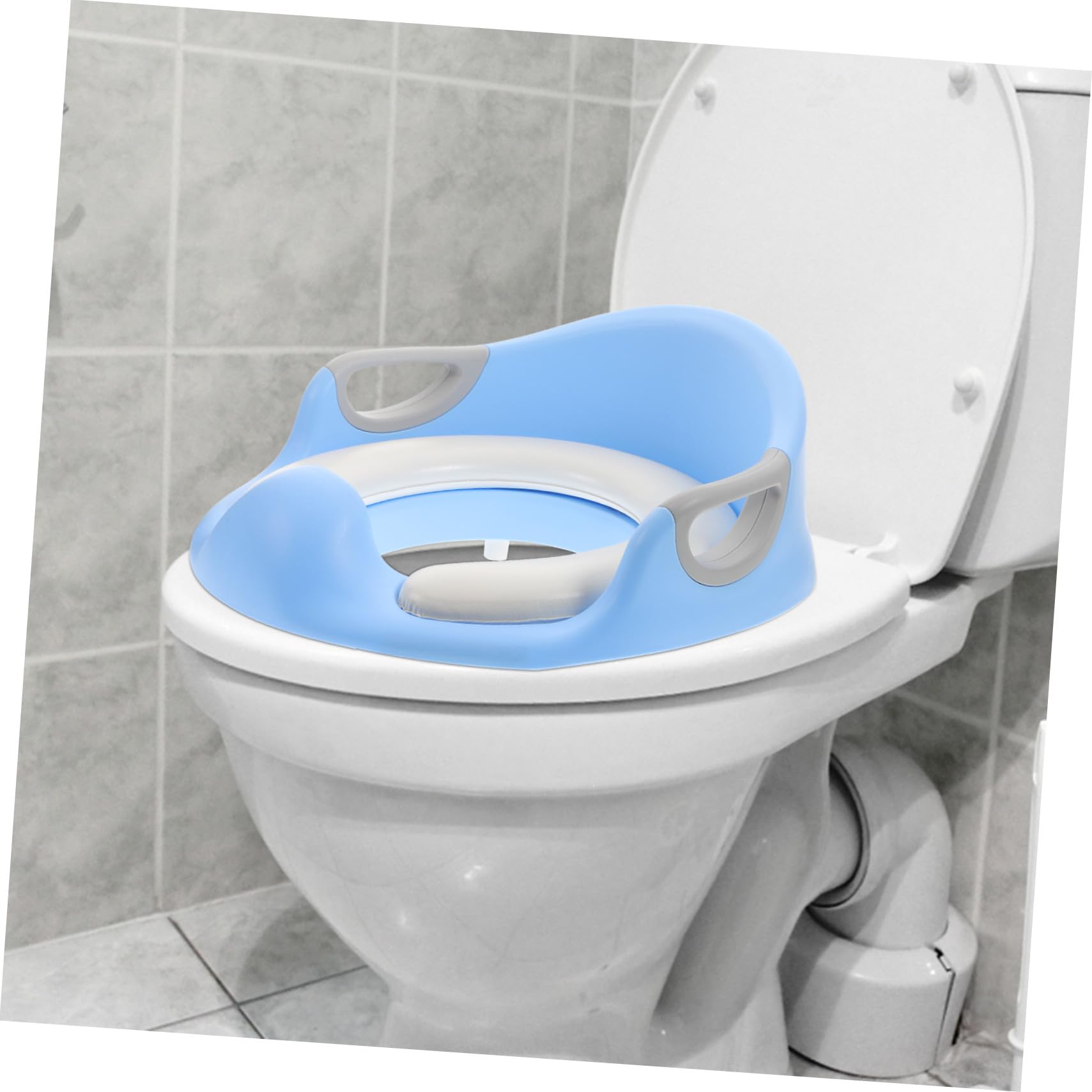 UPKOCH Asiento Inodoro Niña Ergonómico Antideslizante con Respaldo Estable y Soporte Tpe para Entrenamiento Wc Infantil Azul