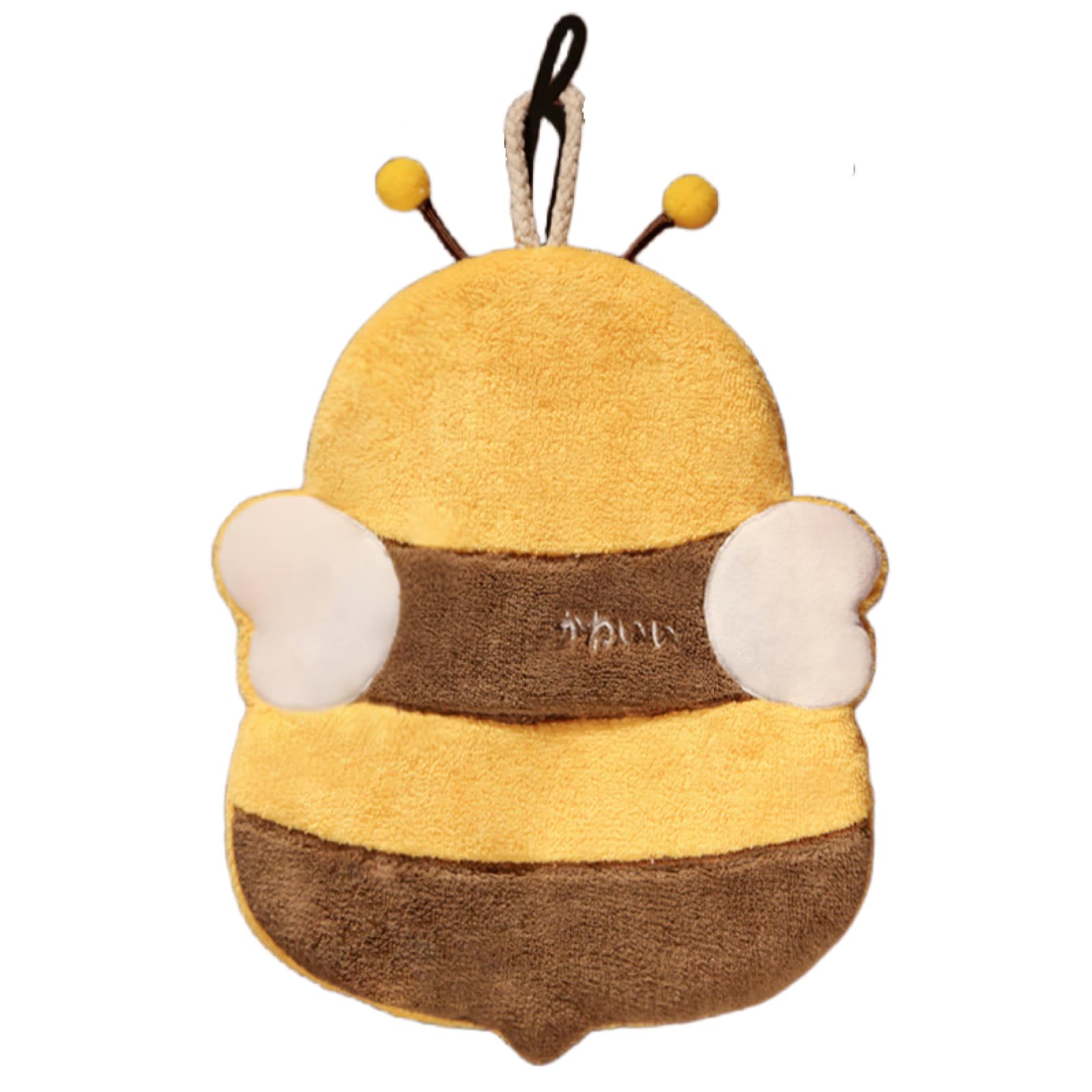HFANGANGE Cute Hanging Hand Towel Coral Velvet Absorbent Thickened Hanging Towel Kitchen Bathroom Special Hand Cloth, Yellow&brown