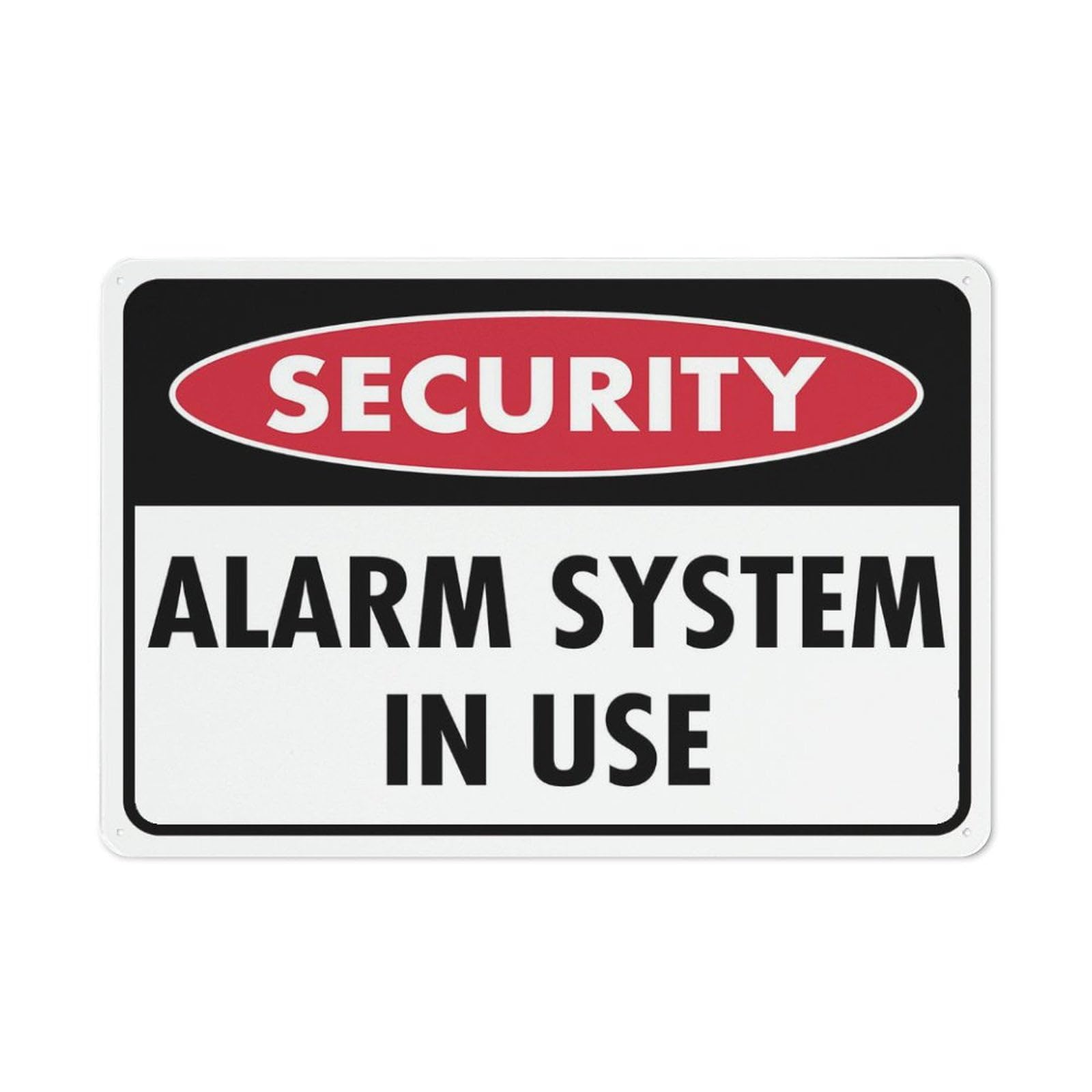 Peiyeety A07 Security Alarm System In Use Sign 12X16 Inches Metal Sign, Rustproof Aluminum, Multicolor