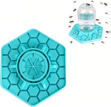 Bee Feeder for Mason Jar, Garden Silicone Bee Watering Station Beekeeping Drinking Water Equipment Tools Feeders for Hives, Beekeeping Supplies Blue