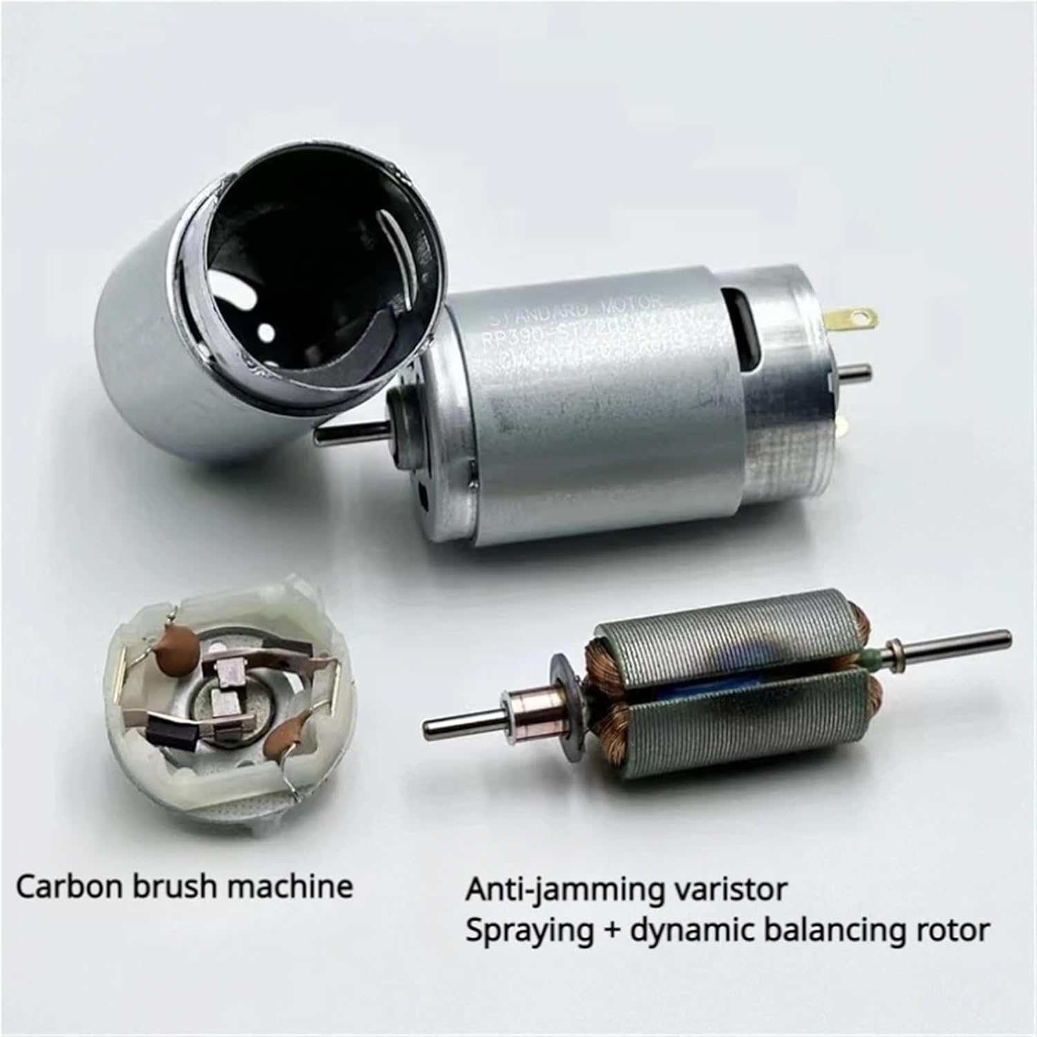 Dual shafts 390 DC Motor RP390-ST 20143 for Vacuum Cleaner 6V~24V Large Carbon Brush Sweeper Motor