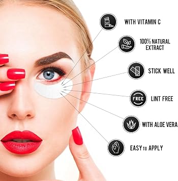 100 Pairs Set, Under Eye Pads for Eyelash Extensions Lint Free Eye Gel Patches Premium Collagen Lash Pad Eye Mask Makeup Tools, Pink (Pink)