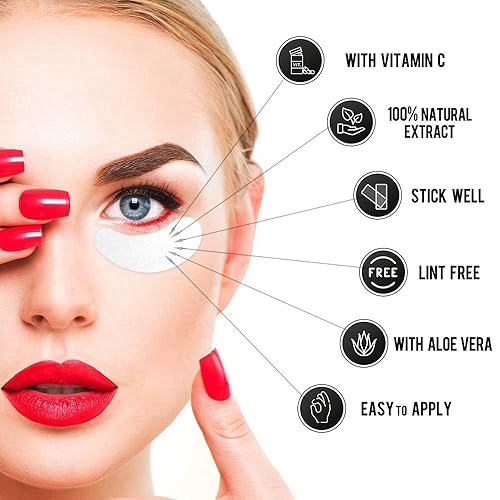 Miniatura 5 de Juego de 100 pares, almohadillas para extensiones de pestañas para extensiones de pestañas, parches de gel de ojos sin pelusas, almohadillas de