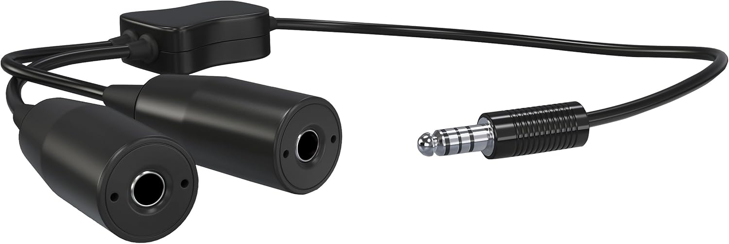 FARO – Aircraft Pilot Helicopter Adapter (Converts GA Headset to Helicopter Plug)(Compatible with U-174/U plug or the U-93A/U plug)