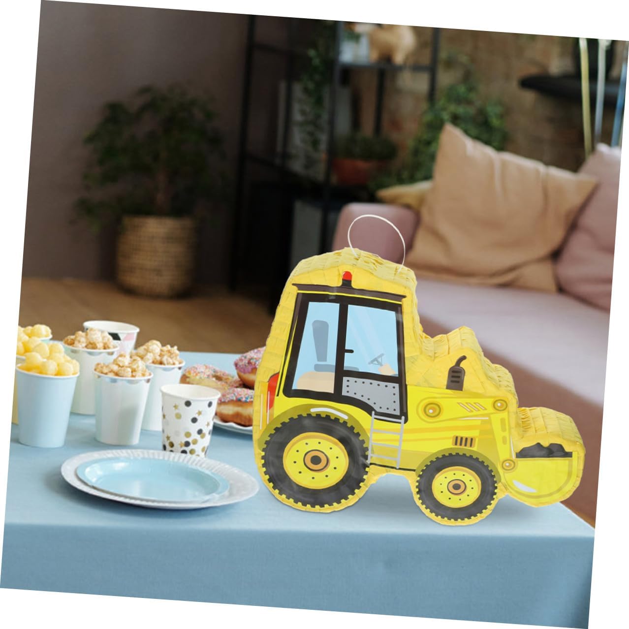 SMASOLO Excavator Shaped Pinata Construction Truck Birthday Party Supply with Bat for Festival Decor and Fun Family Gathering