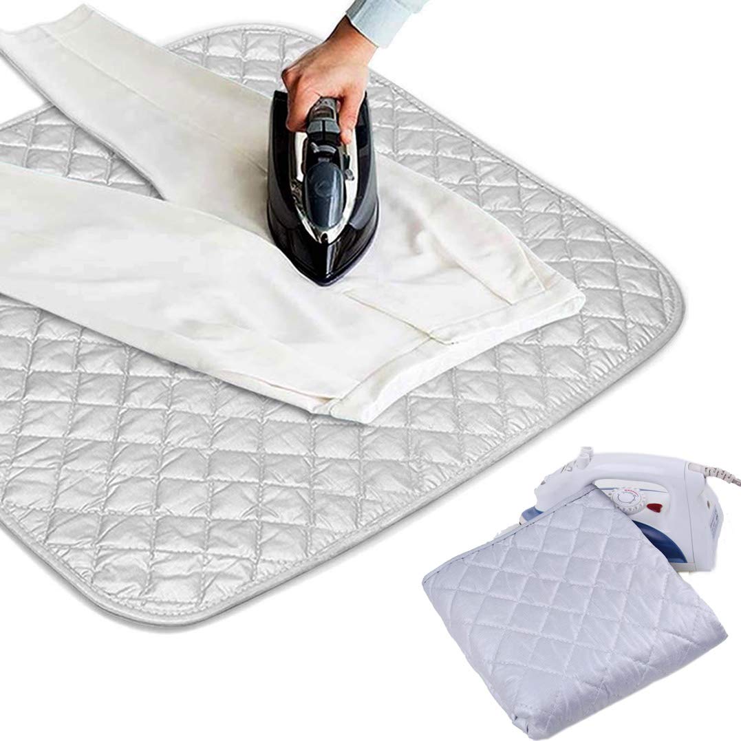 Magnetic Ironing Pad Mat, Portable Travel Ironing Board Replacement Blanket Cotton Thickened Water Absorbent Laundry Mats Cover Quilted Washer Dryer Heat Resistant Ironing Pads #a