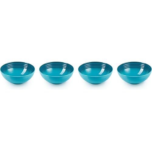 Le Creuset Stoneware Set of 4 Soup Bowls, 22 oz. (6.25") each, Caribbean