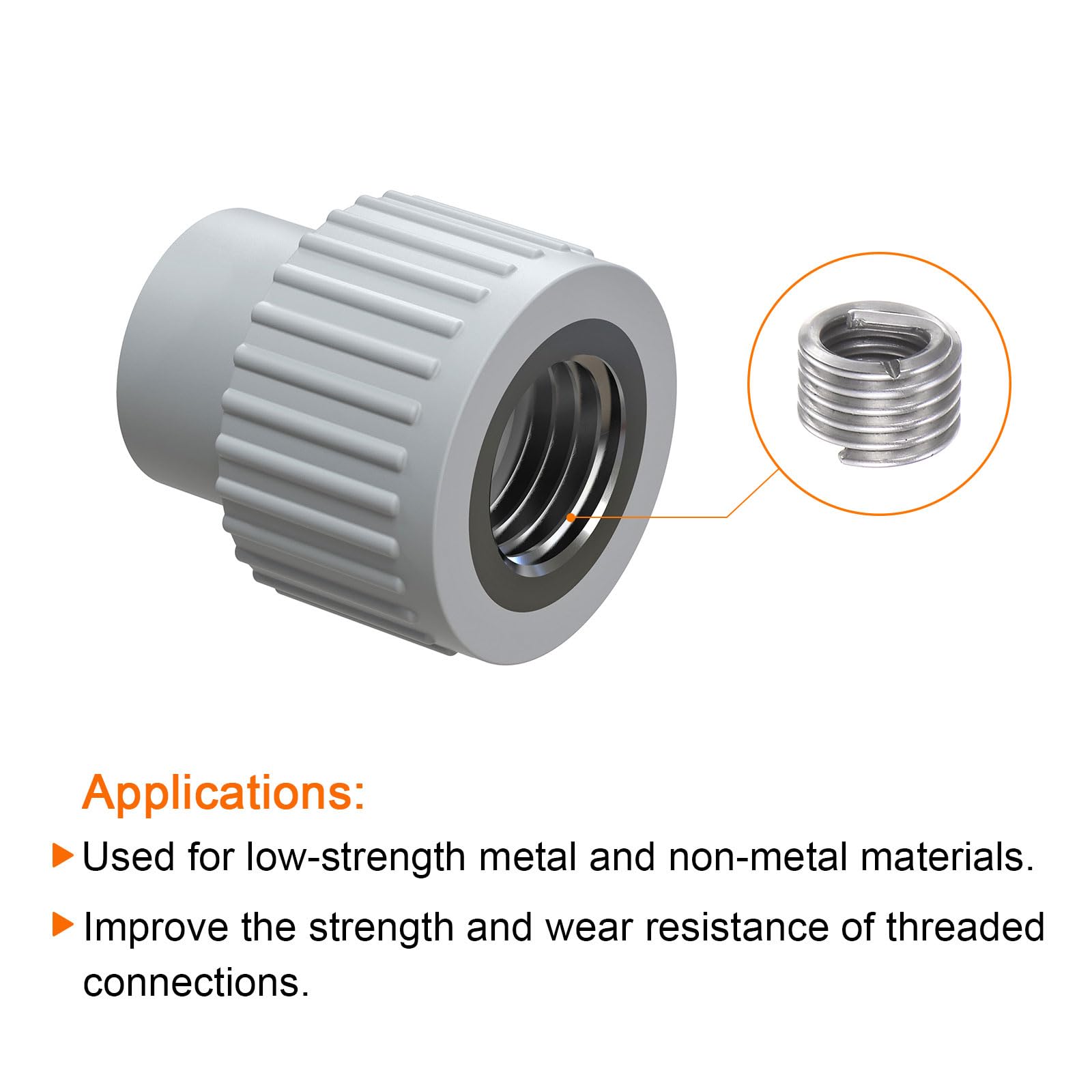 QUARKZMAN Inserti Filettati A Filo M6x1x6mm In Acciaio Inossidabile 304H – 100 Pezzi, Guaina A Spirale Per Riparazione Filettatura Automotive E Meccanica