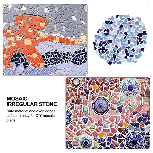 Exceart 200G Broken Ceramic Mosaic Tiles Ceramic Mosaic Pieces Chips Ceramic Tiles Pieces Glazed Tiles For Diy Crafts Mosaic Stone Home Decor (Blue) #TOP4