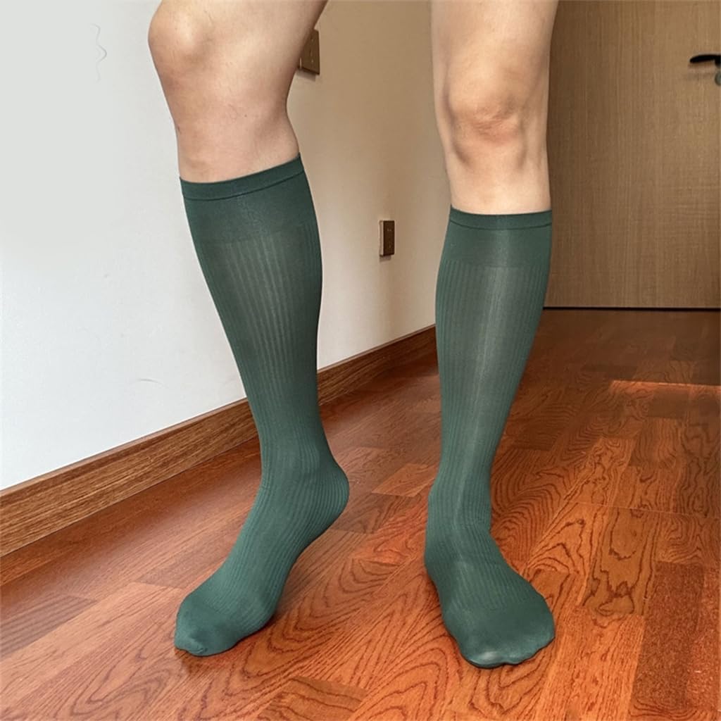 1Pair Men's Middle Calf Business Dress Socks for Prom Professional Attire