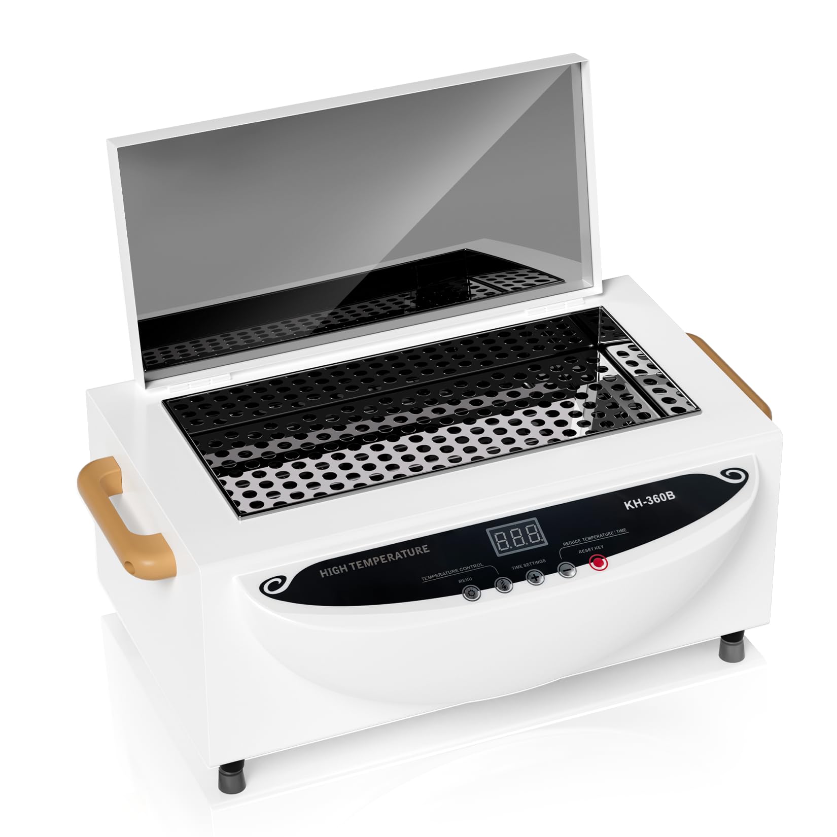 AORAEM High Temperature Nail Tool Cleaning Machine, 1.65L Autoclave Cleaner 110V 300W Dry Heat Metal Cleaning Box with Adjustable Temperature & Timer, Professional Nail Tool Cleaner for Home Salon