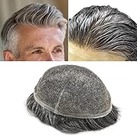 Vista 134 de Toupee para hombres, pieza de cabello completo suizo de encaje para hombre, sistema de reemplazo de cabello humano real para hombres, nudos