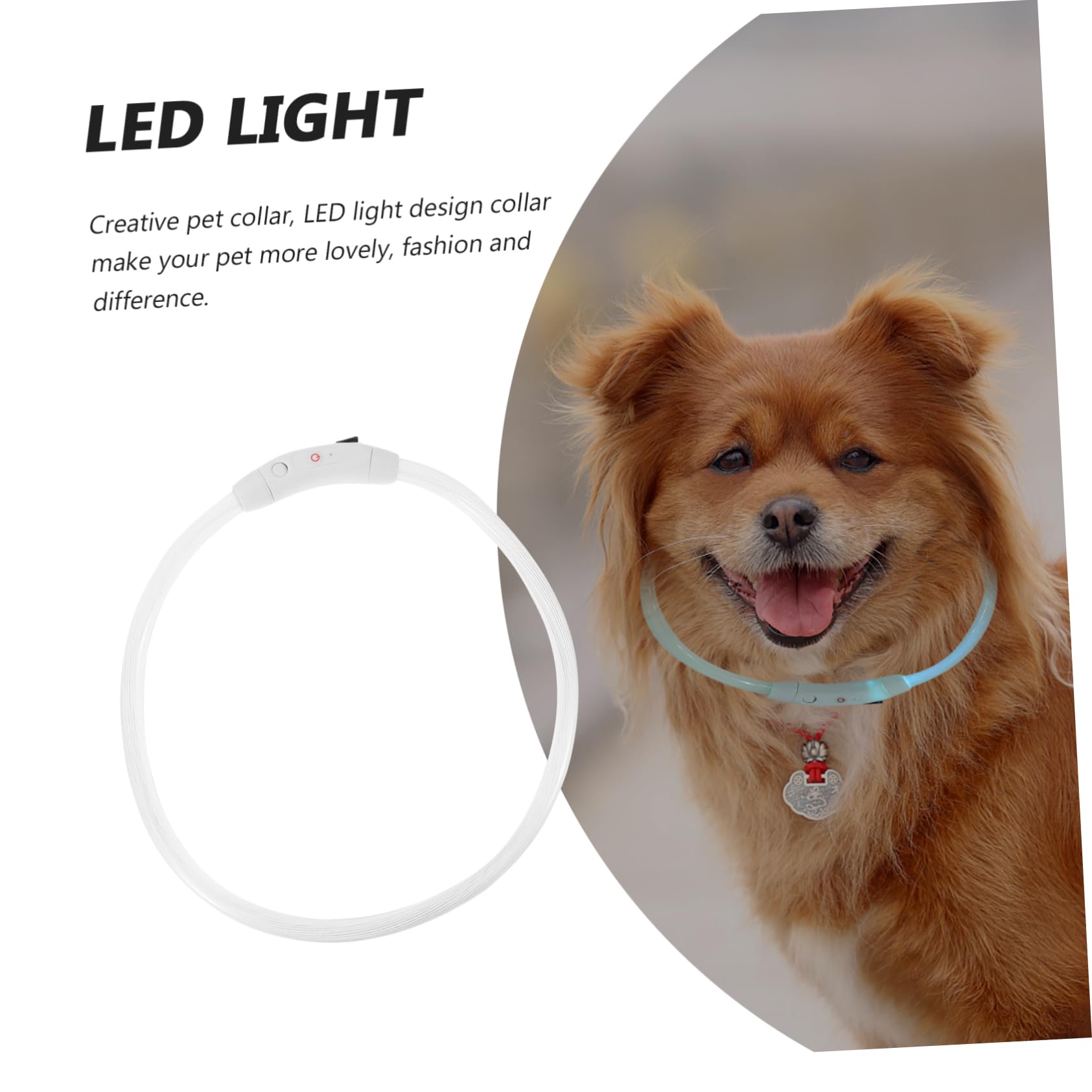 BESPORTBLE 3piezas Collar Led Reversible para Perros USB Recargable Atractivo y Ligero para Mascotas Pequeñas y Paseos Nocturnos