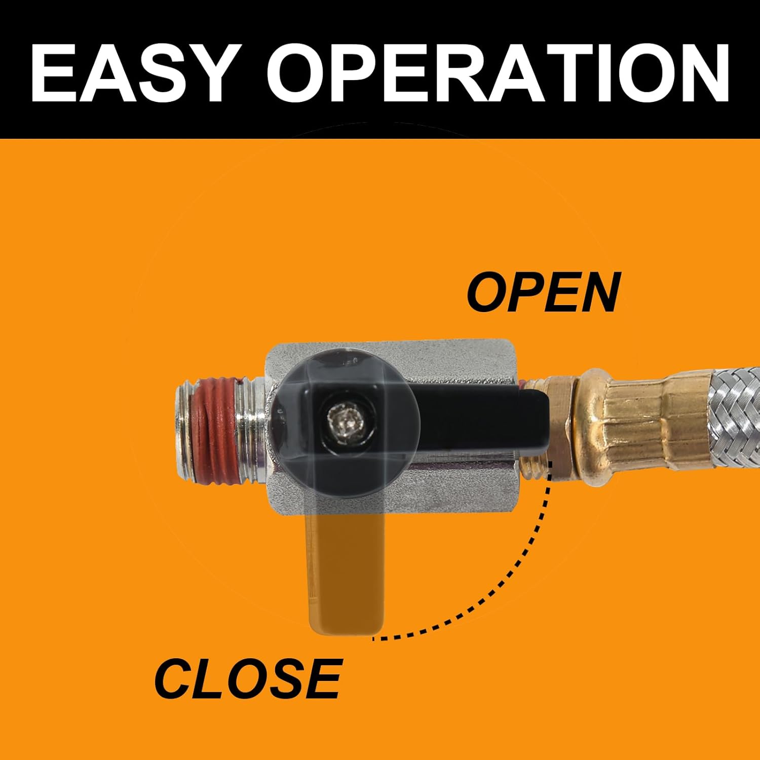 2 Pack Extended Tank Drain Valve Assembly Kit for Air Compressor, Including 10 Inches Air Compressor Tank Drain Hose 1/4 inch NPT, 1/4" to 3/8" Brass Adapter and Thread Seal Tape