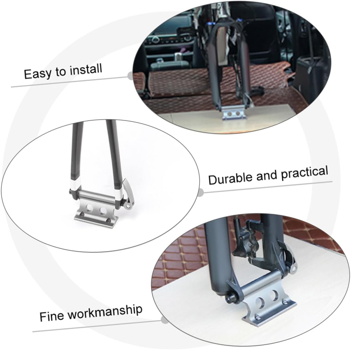 KICHOUSE 2pcs Quick Release Fork Fixing Holder for Easy to Install Front Wheel Mount for Transportation and Storage Compatible Cars Suvs and Repair Shops