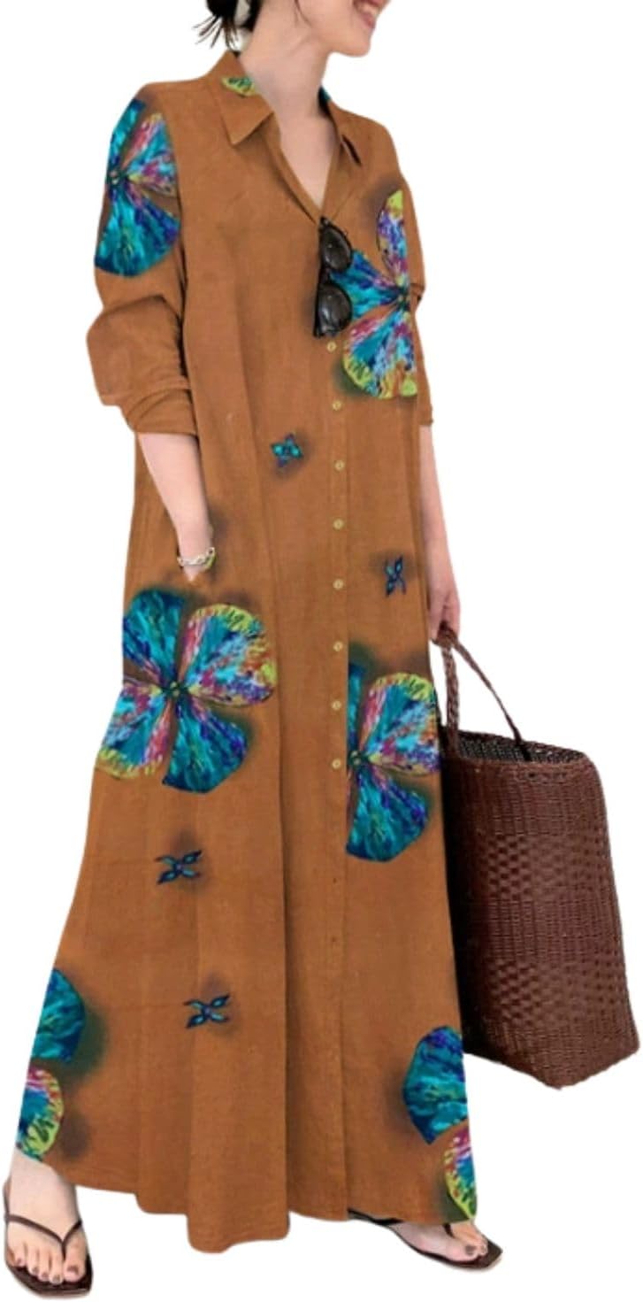 Women's Plain Buiness Casual Dress Elegant Plus Size Robe Solid Color Summer Kaftan