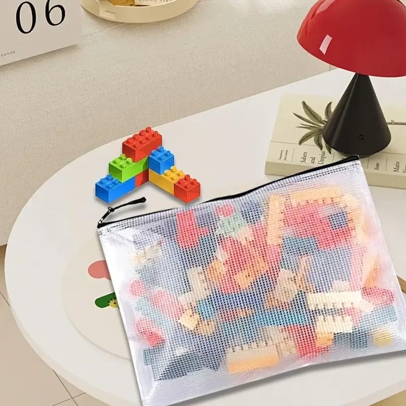 Miniatura 7 de Bolsa de malla, bolsa con cremallera A3 para organizar el almacenamiento, bolsa impermeable con cremallera, 17 x 12 pulgadas17.3 in x 12.6 in, bolsa