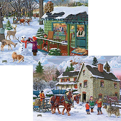 Bits and Pieces - Value Set of Two â€“ 300 Piece Jigsaw Puzzles for Adults - Winter Collection 300 pc Large Piece Jigsaws by Joseph Burgess â€“ 18