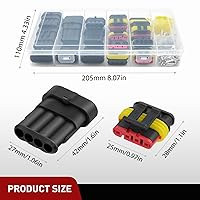 Vista 25 de Nilight - 200 conectores eléctricos de 2 pines, enchufe macho y hembra, terminales impermeables de 2 vías para automóvil, camión, motocicleta