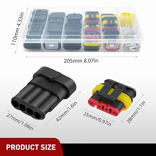 Vista 17 de Nilight Conector de terminal 50020R de 2 pines de 16 AWG de cable impermeable de 0.059 pulgadas, paquete de 10