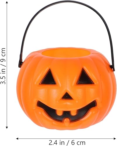 Miniatura 2 de Garneck 8 cubos portátiles de calabaza de Halloween, para niños, de plástico, para dulces o dulces, para decoración de velas de mesa, candelabros