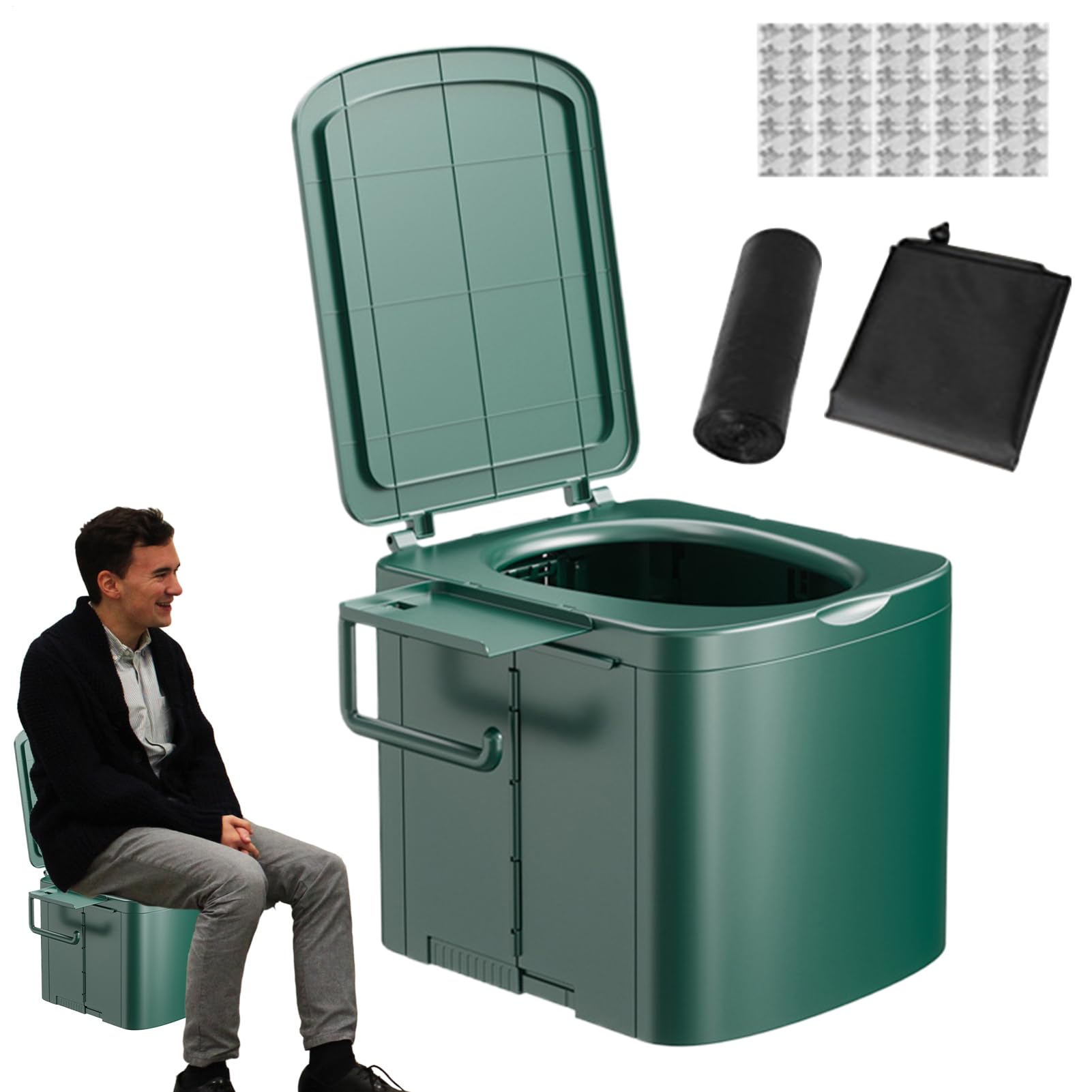 Orinal Inodoro Portátil Para Viajar Inodoro Plegable Compacto Resistente | Inodoro Portátil De Viaje para Aire Libre Senderismo Mochila Viajes Tienda Playa Coche Camión Atascos Hoga
