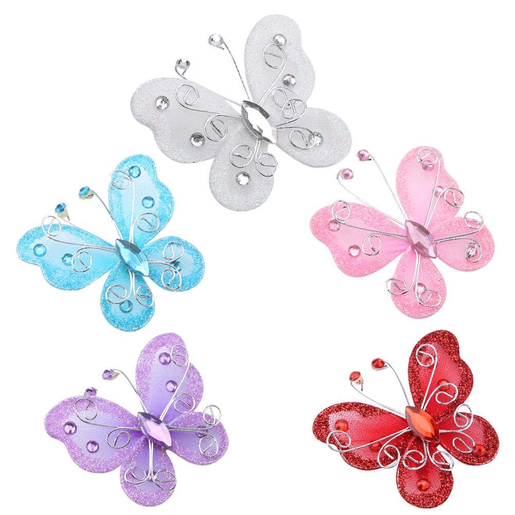 24 Papillons Paillettes MOUMOUTEN - Déco Mariage, Fête | Violet, 6 Cm