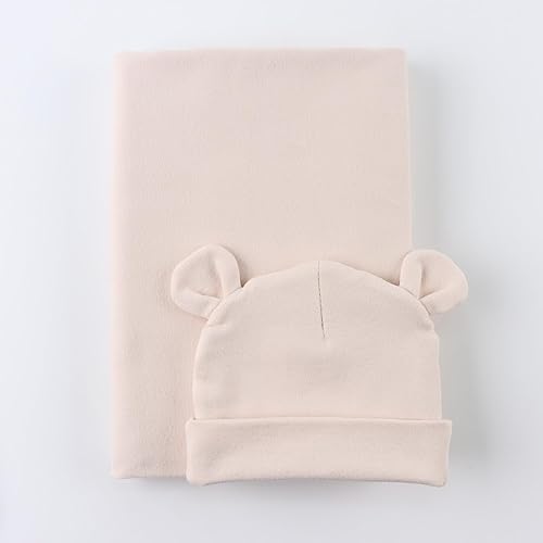 Miniatura 44 de PESAAT Conjunto de gorro de algodón para bebé, sombreros para recién nacidos, mantas de recepción para bebés niños y niñas Verde militar