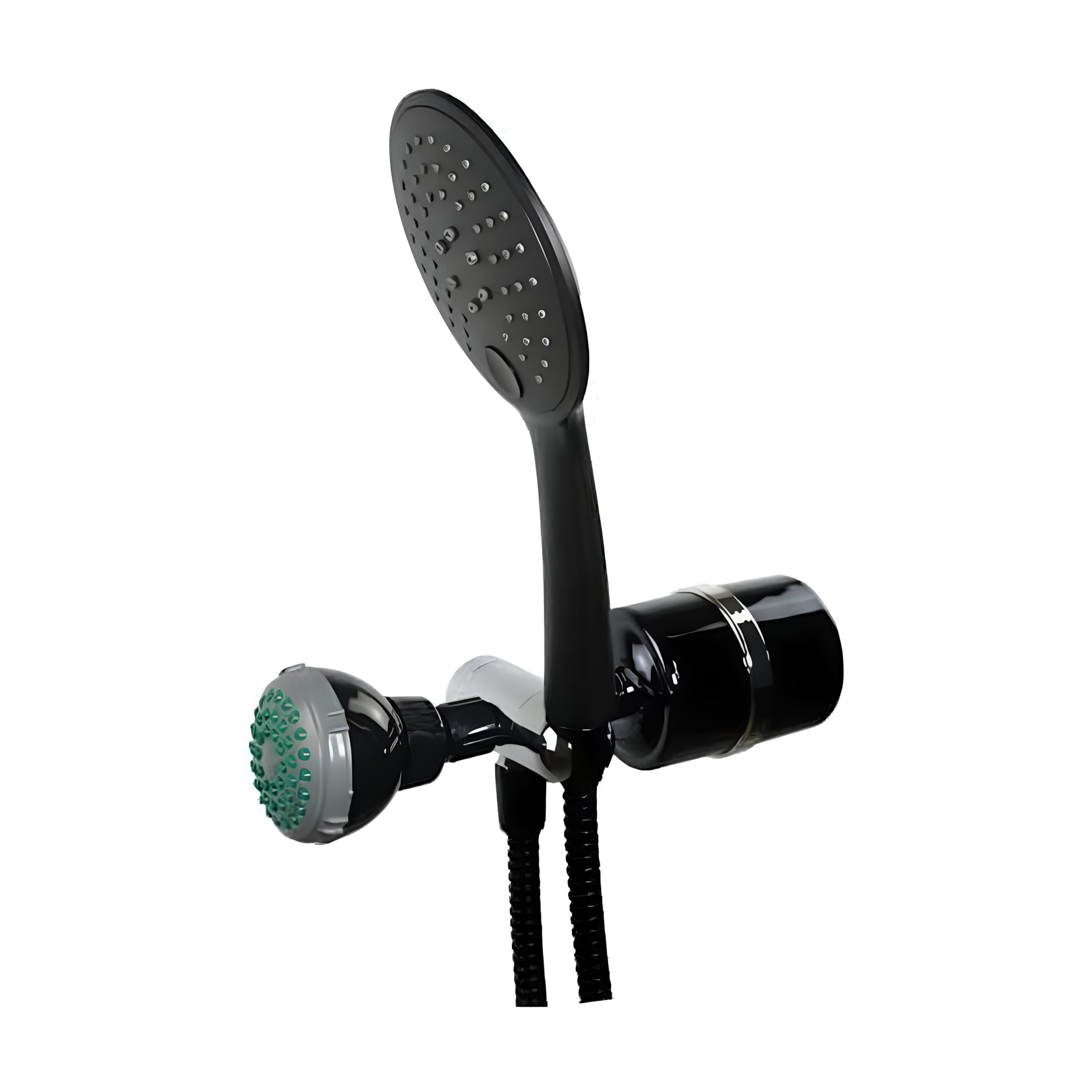 Crystal Quest Luxury 2-in-1 Handheld and Shower Head Combo Filter System - Black - BPA Free | 1.25-2.5 GPM | Reversible Cartridge | Great for Dechlorination