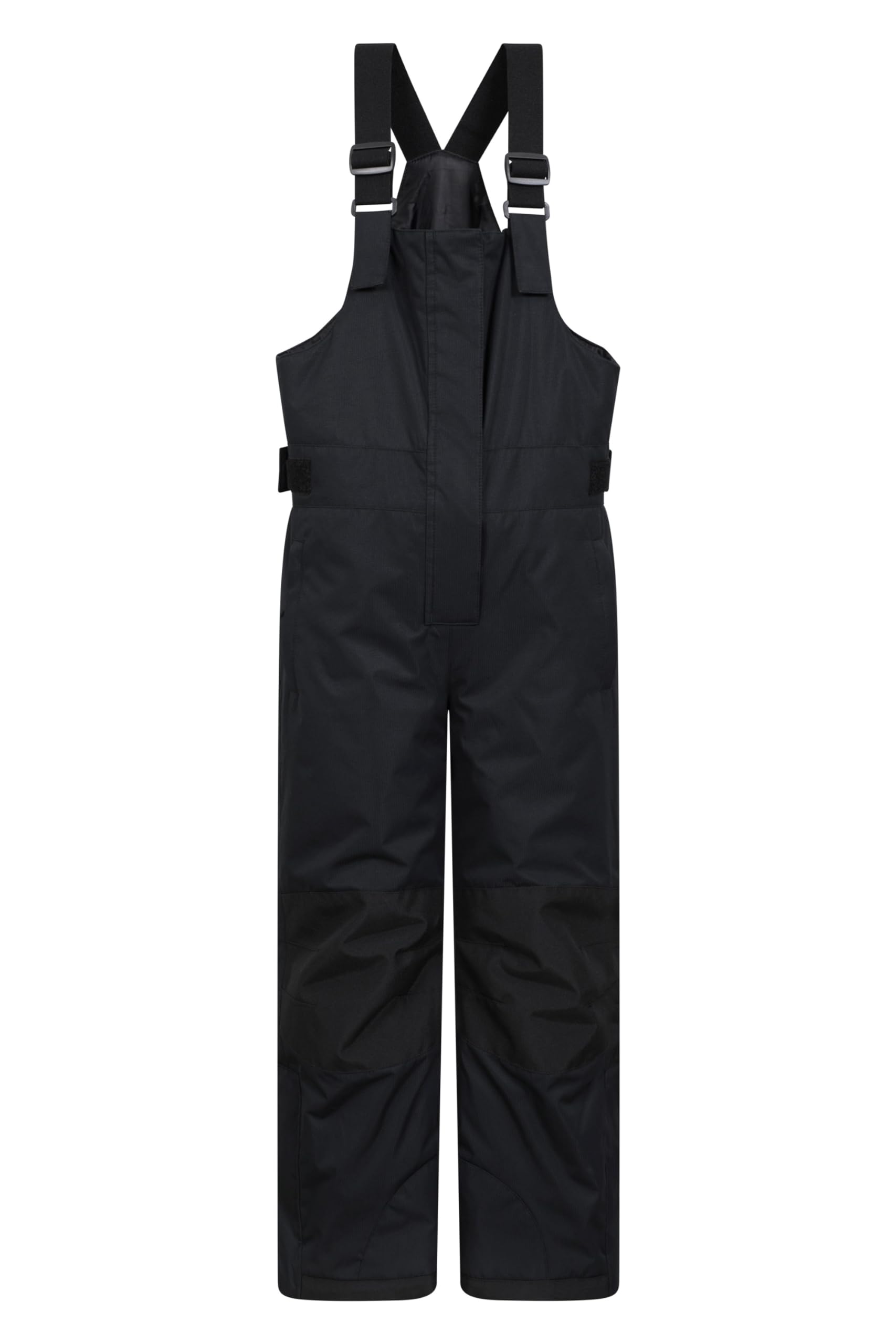 Mountain Warehouse Hakuba Kids Snow Salopettes - Waterproof Pants with Reinforced Knees & Zipped Pockets, Boys & Girls - Winter Skiing, Winter Sports, Walking Black Kids Size 7-8 Years