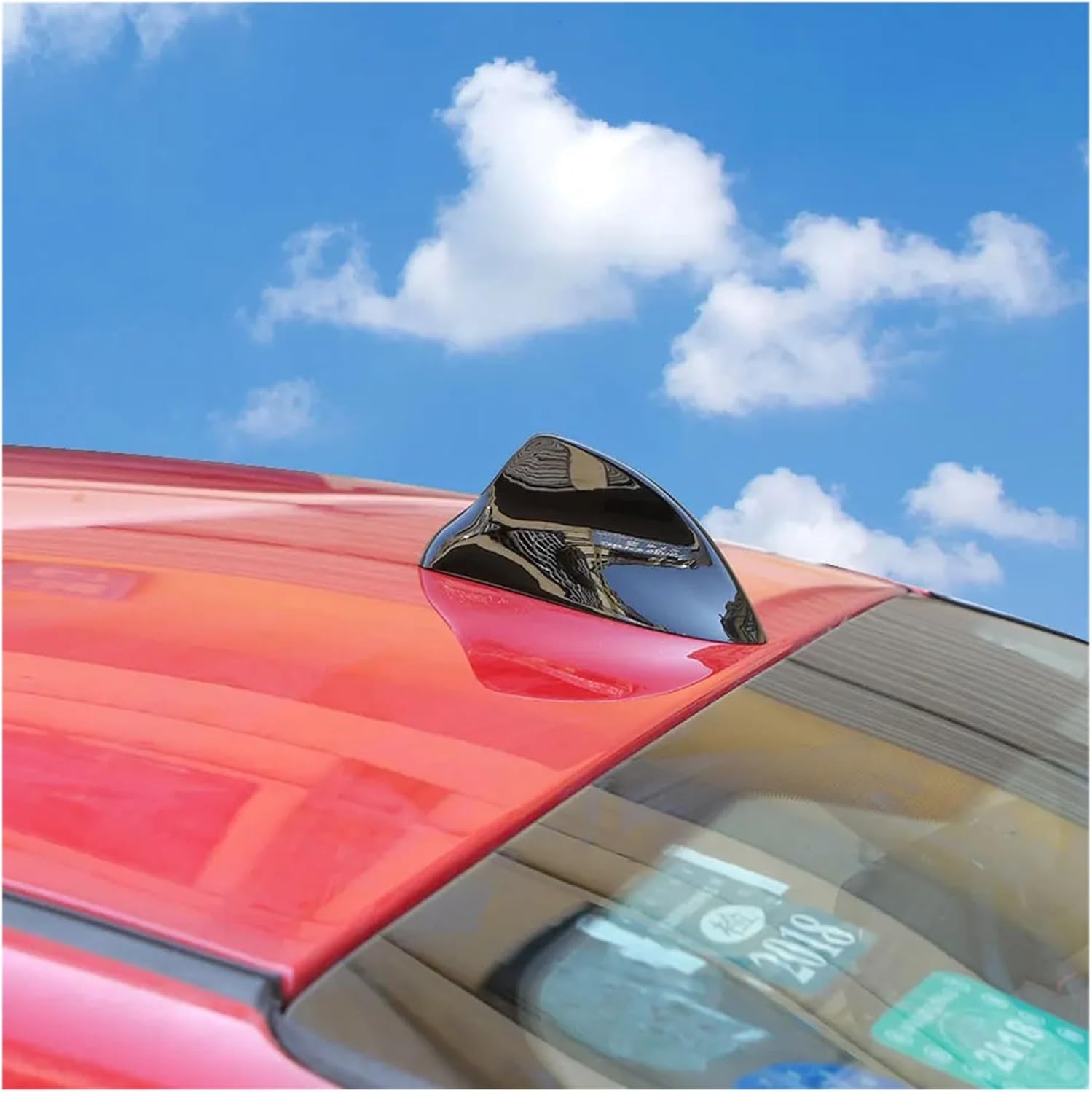 Car Front Antenna Compatible for Ford Fiesta/Focus 2 Mk2 Hatchback/Polo Car Shark Fin Radio Signal Base Radome Cover Accessories(Silver)