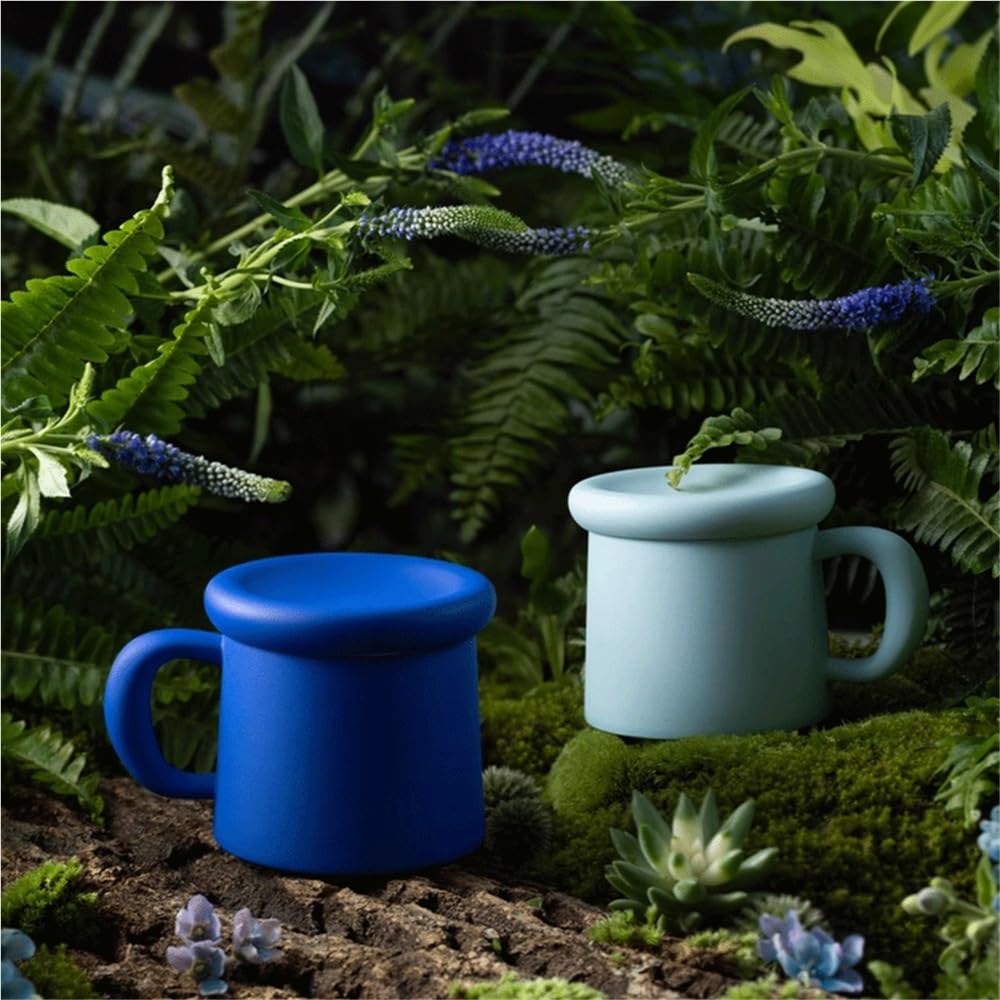 Kaffeebecher Tasse mit Keramiküberzug, Kaffeetassen-Set in Zwei Farben, Fassungsvermögen 325 ml, fürs Büro oder als Paar-Becher Kaffeetasse(Green)