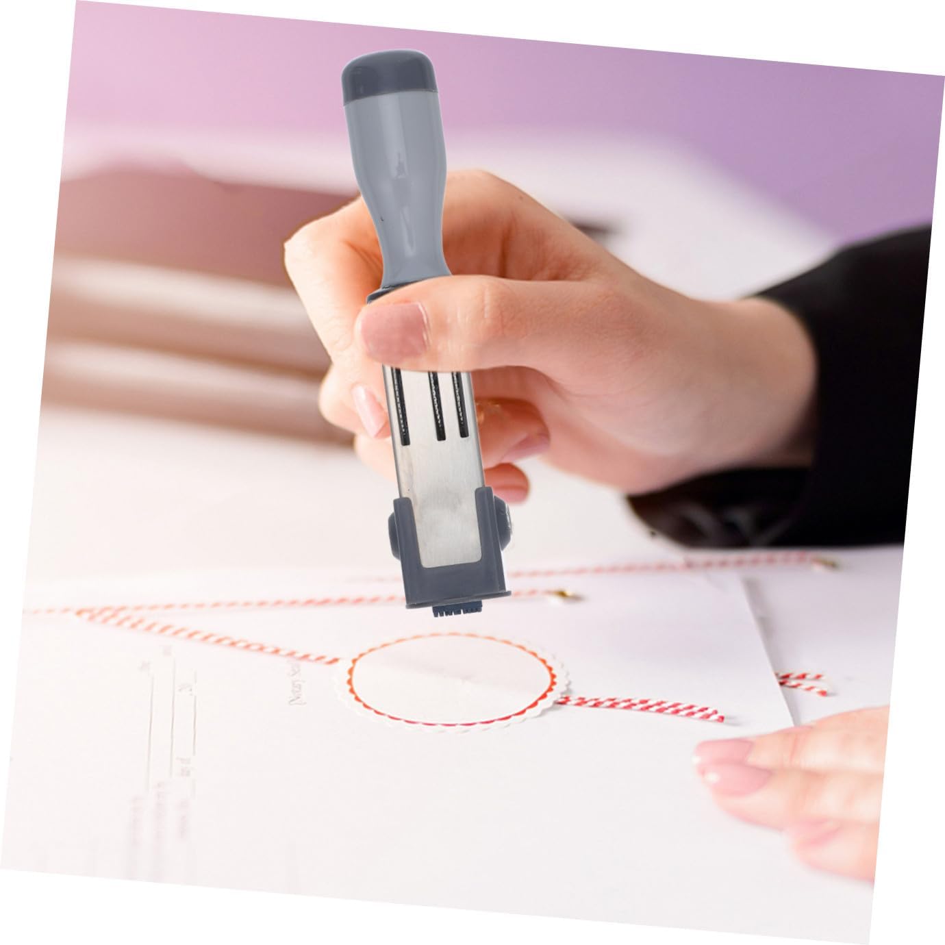 ARTIBETTER Portable Self-Inking Date Stamp Changeable Date and Time Compact Rolling Rubber Stamper for Office Use Multi-Function