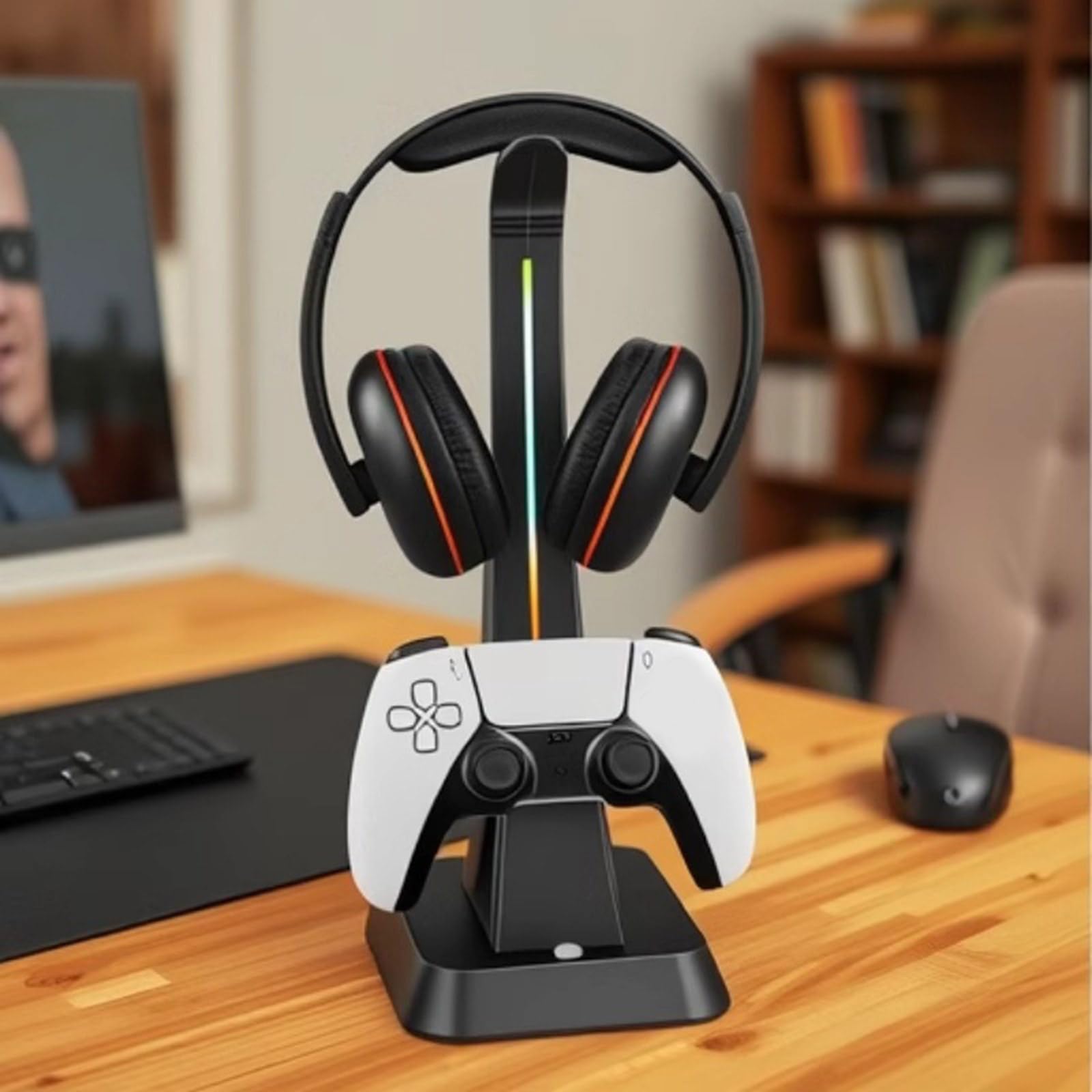 Base di ricarica portatile da tavolo doppia porta USB supporto per cuffie indicatore stazione controller controller multifunzione supporto per cuffie
