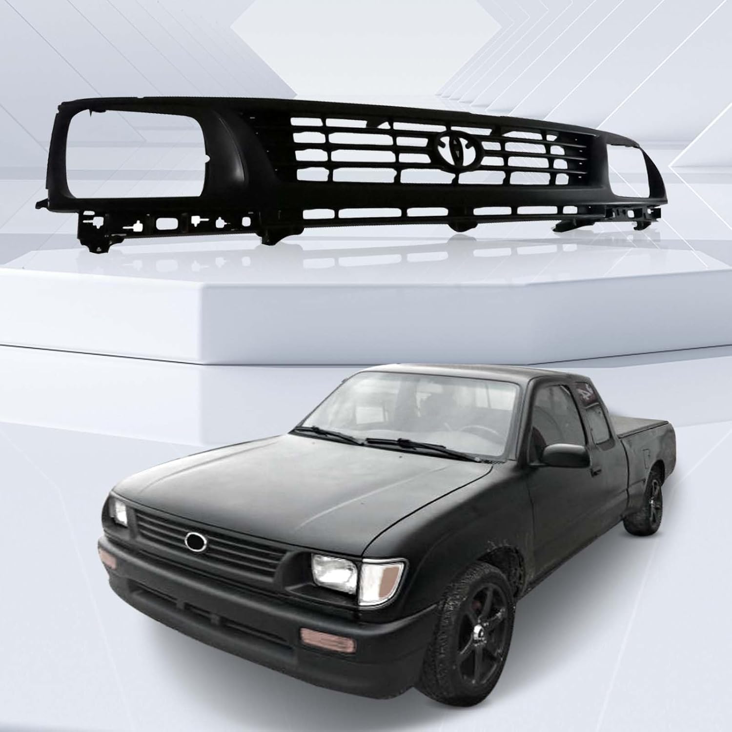 Perfit Liner Front Grille Grill Gray Shell/Black Insert Compatible With 1995-1996 TOYOTA Tacoma Pickup Truck Fits 2WD TO1200194 5310035290