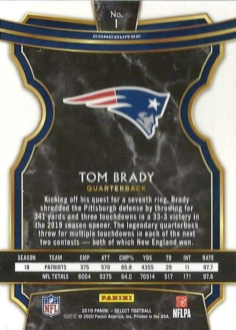 2019-20 Panini Select #1 Tom Brady New England Patriots Football NM-MT